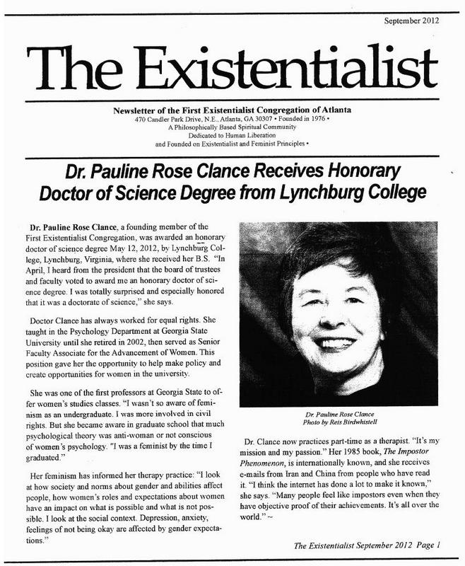 Dr. Pauline Rose Clance - Biography, Atlanta Psychologist